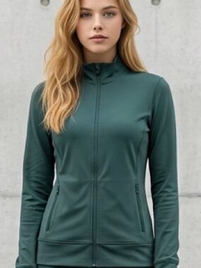 Lole Women's Dark green athletic jacket, Full zipper, size XL